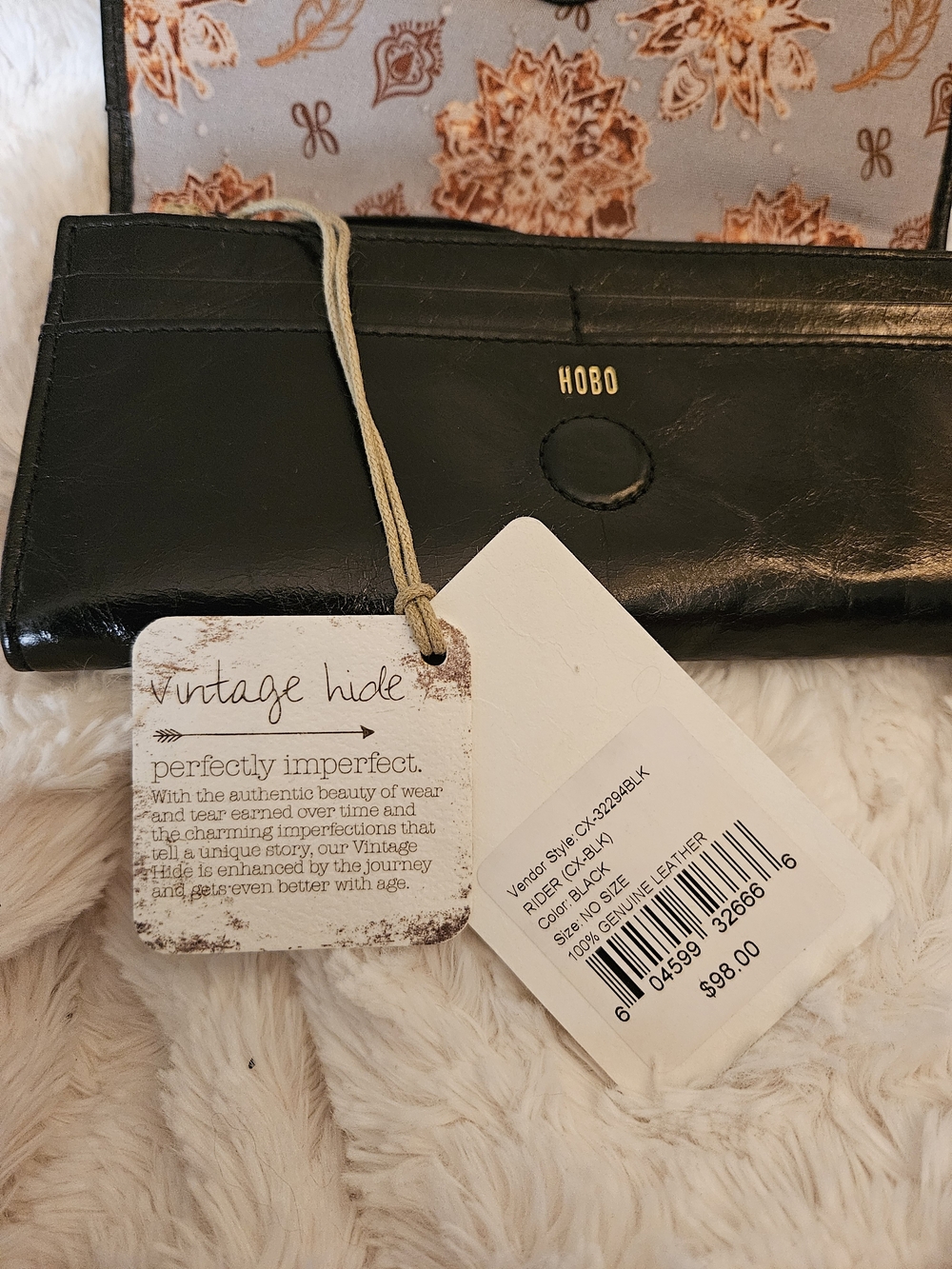 HOBO☆Black Rider Leather Foldover Wallet - Picture 7 of 7